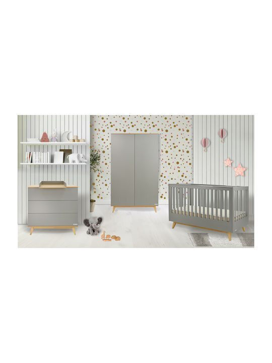 Dulap cu Sertare pentru Bebeluși cu 3 Sertare Cappuccino 90x50x88cm