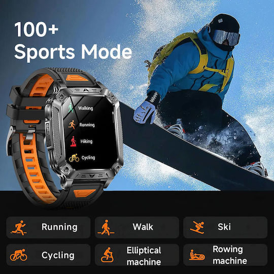 Microwear AK86 Smartwatch with Heart Rate Monitor Silver Silicone