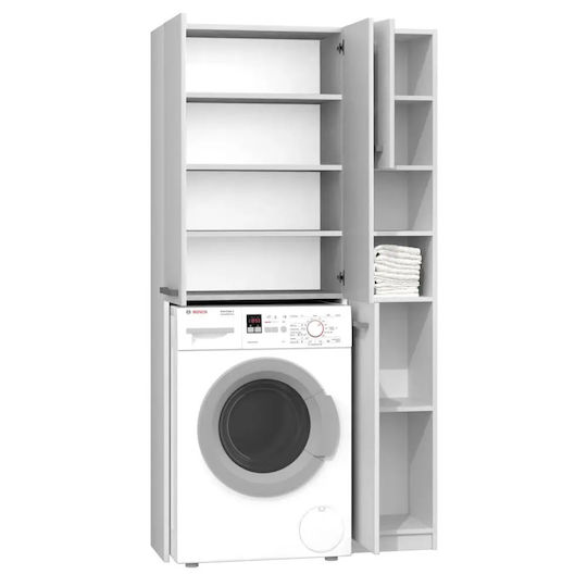 Topeshop Marpol DD Badezimmerschrank Wäscherei B96xT30xH183cm Weiß
