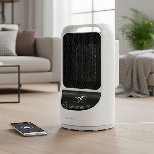 Nedis Fan Heater Room Floor Alb 1500W