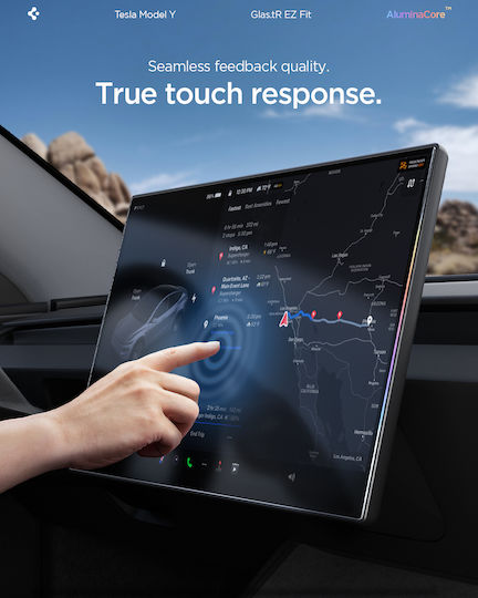 Spigen Tesla Ez Fit Anti Glare Mattes Displayschutzfolie Schwarz Tesla Model Y L 2026 Agl10819