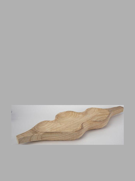 Decorative Wooden Beige Platter 64x23x5.5cm