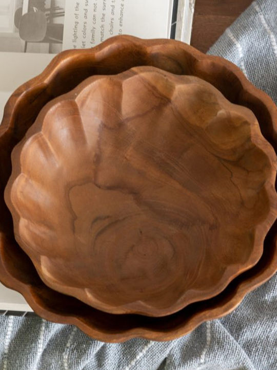Artekko Woody Διακοσμητική Πιατέλα Καφέ 20x20x5εκ.