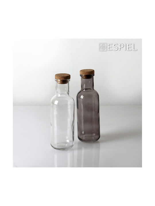 Espiel Bottle Water Glass with Cork Transparent 1000ml