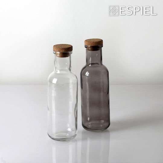 Espiel Bottiglia Grătare comerciale Sticlă con tappo in sughero Transparent 1000ml
