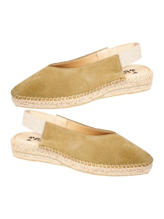 Suede Women's Espadrilles in Beige Colour