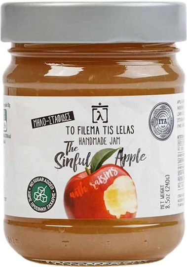 To Filema Tis Lelas The Sinful Jam Apple With Raisins No Sugar Added 240gr