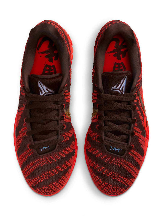Ja 3 Lunar New Year Low Basketball Shoes Light Chocolate Metallic Gold Silt Red