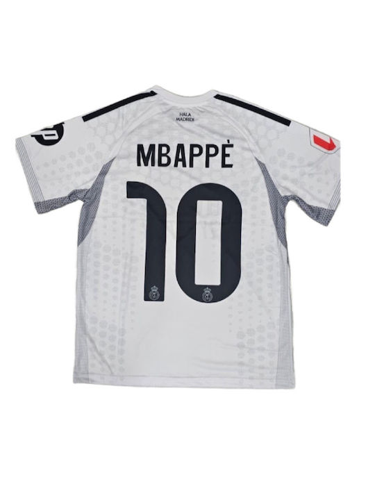 Тениска Футбол Mbappe Real Madrid 2025-2026 Бяла Balón De Oro White Унисекс Ab76345