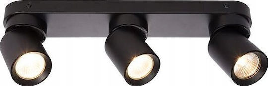 Lvt Ultralux Triple Spot mit GU10 Lampenbirnensockel in Schwarz