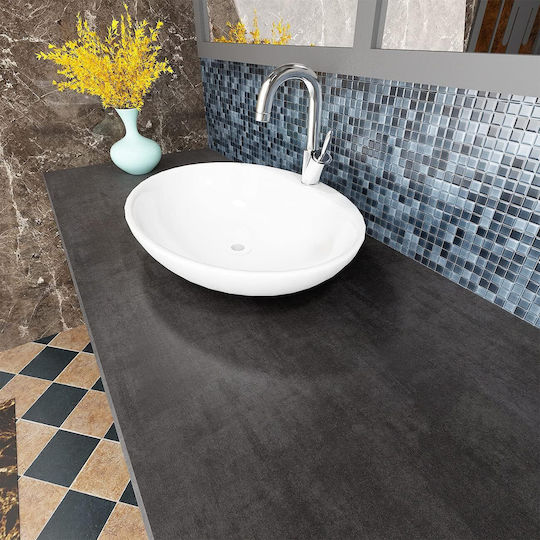 Self-Adhesive Black Vinyl Wall Wallpaper 600x40cm Washable