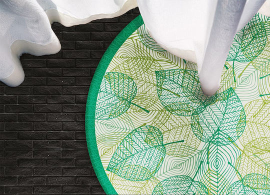Tulup Round Kitchen Mat Green 120cm