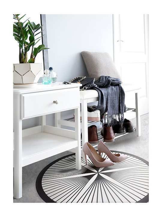 Tulup Round Kitchen Mat Black 100cm