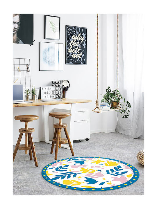 Tulup Rundes Küchenmatte Blau 110cm