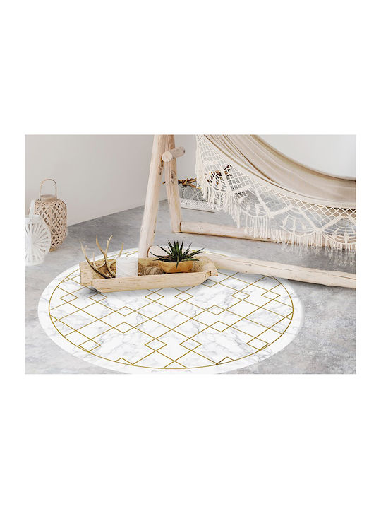 Tulup Round Kitchen Mat Decorative Marble 100cm