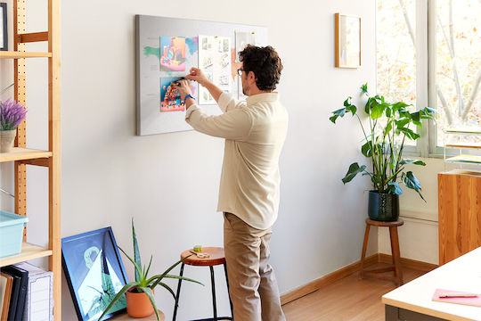 Panou Plută Canvas Decorare Cameră Acuarelă Hartă Mondială 100x70 Cm