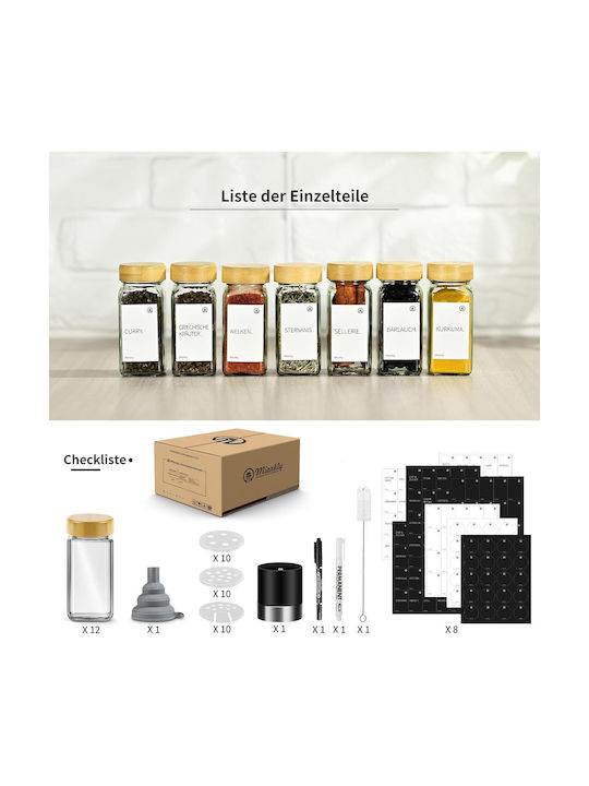 Gewürzgläser Glas Transparent 12 Stück