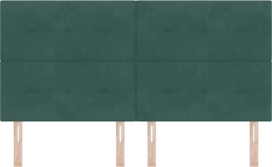 vidaXL Fabric Bed Headboard Dark Green 180x118cm