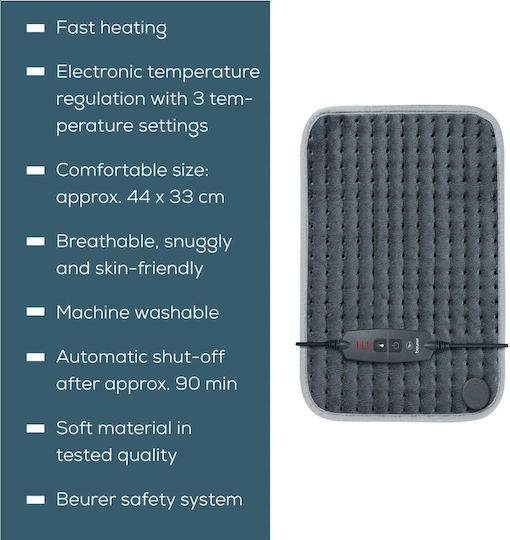 Beurer Hk Comfort Waist Heating Pad Gray 44x33cm