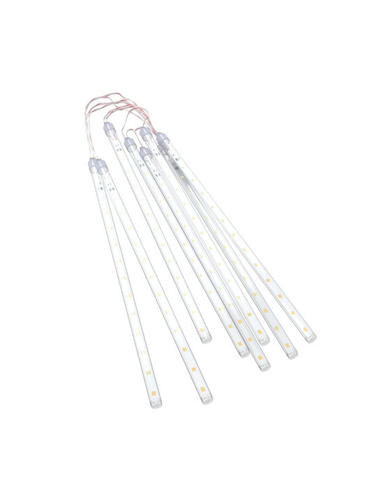 192 LED Weihnachtsbeleuchtung Warmweiß USB Meteor 8 Stück