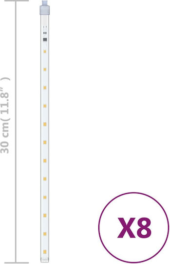 192 Λαμπάκια LED Θερμό Λευκό USB τύπου Μετεωρίτης 8τμχ
