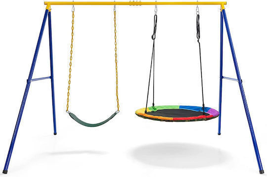 Costway Double Nest Metal Swing Pink