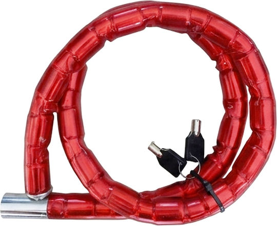 Avizar Double Joint Lock Cable Key Bike Motorcycle Security Red