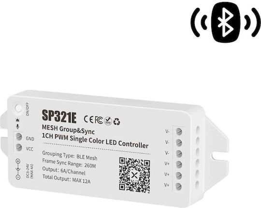 Sp321e Controller Bluetooth Mesh Dimmer App Control Led Monochrome Strip 12a 5-24v Max 288w