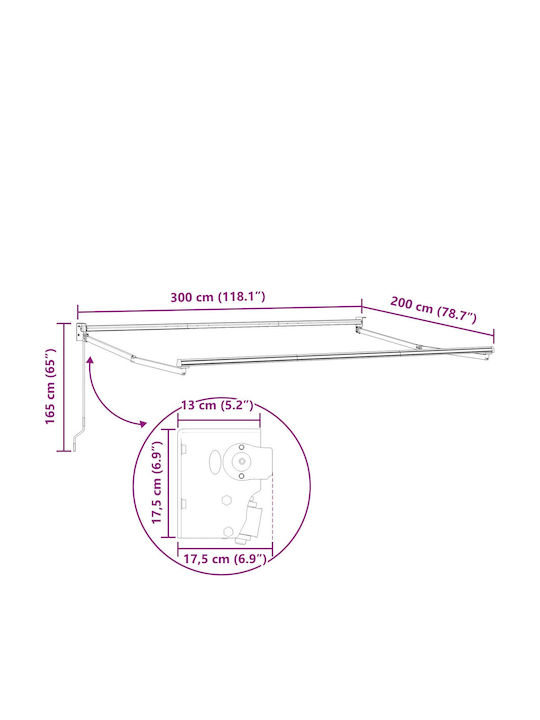 vidaXL Cort Terasă Galben 3x2m