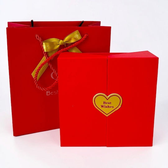 Set Cadou Love Box 16 Trandafiri din Săpun Colier Inimă din Oțel Inoxidabil