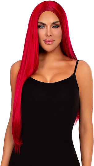 Leg Avenue Long Straight Center Part Wig Red