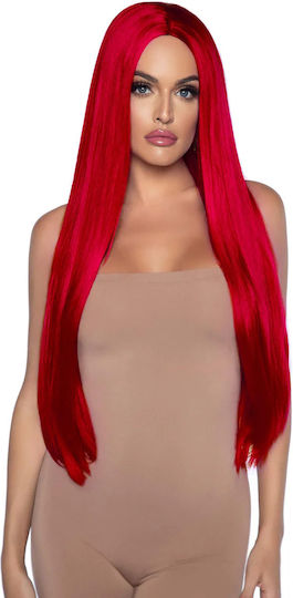Leg Avenue Long Straight Center Part Wig Red
