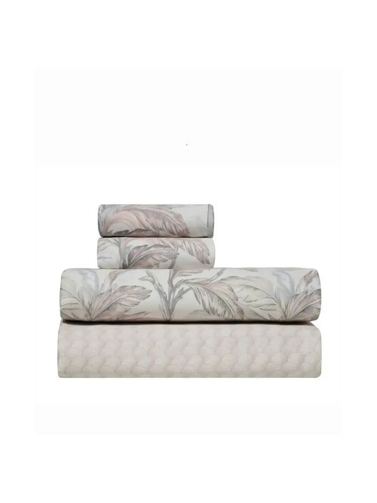 Kentia Kernel 20 Σετ Σεντόνια Υπέρδιπλα 240x270εκ. Cream-pink-grey (4τμχ)