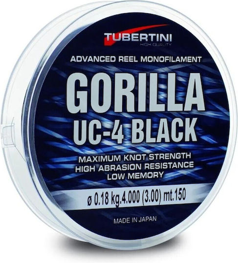 Fishing Line Tubertini Gorilla Uc-4 100m + 50m Black Colour Size 0.16