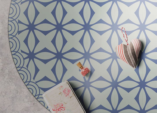 Tulup Round Kitchen Mat Waterproof Geometric Stars 150cm