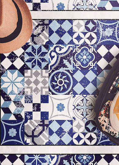 Tulup Rectangular Kitchen Mat Waterproof Blue 150x225cm