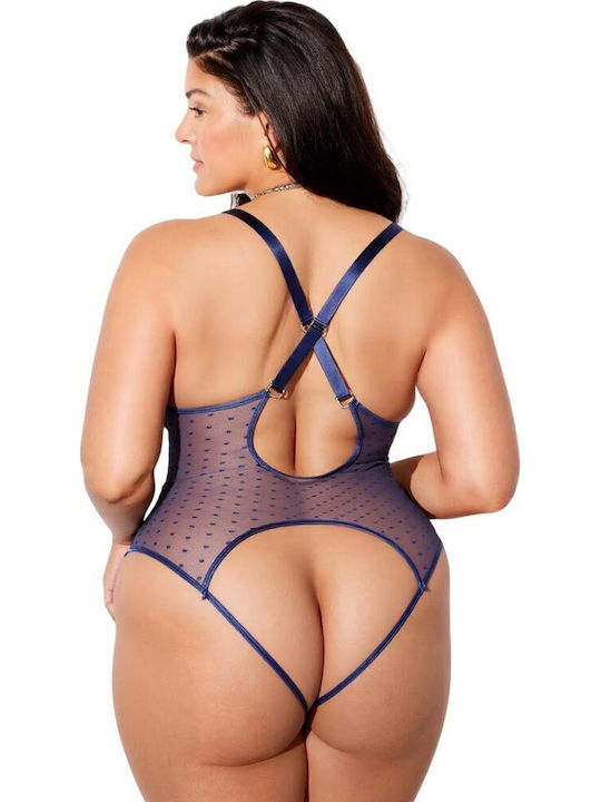 Γυναικείο Κορμάκι Plus Size Annamu Μπλε A-11391