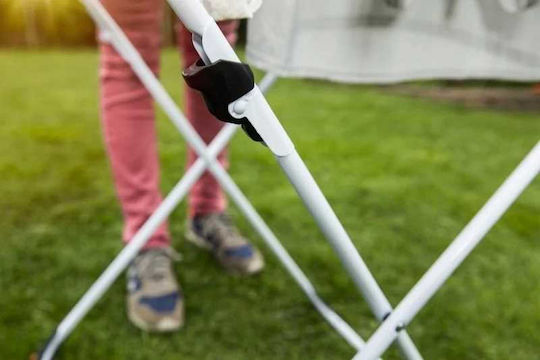 Vileda Doppel Klappbarer Boden-Kleiderständer für den Balkon Rostfreier Stahl mit Rädern mit Aufhängelänge 22m