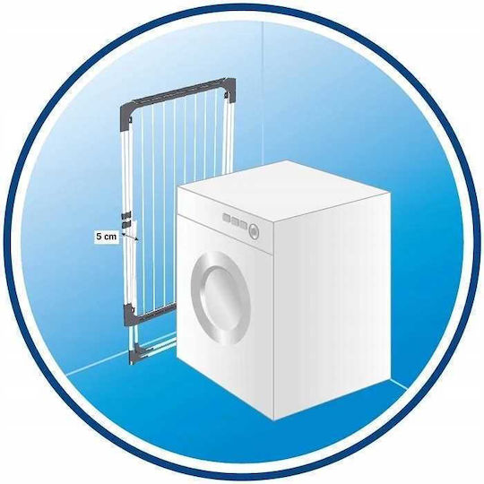 Vileda Surprise Folding Floor Clothes Drying Rack for Balcony Stainless Steel with Wheels