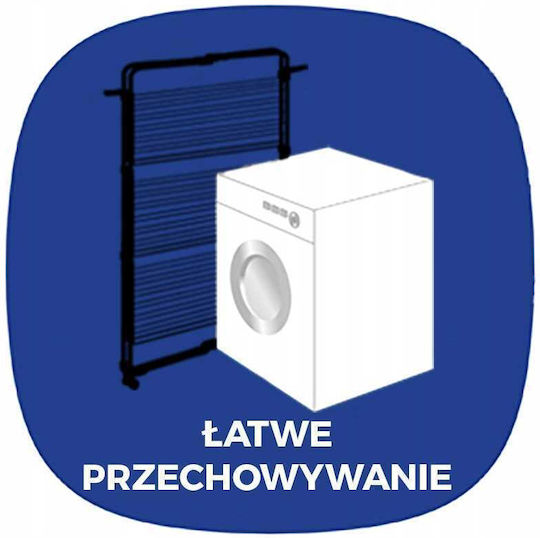 Vileda Mixer 3 Uscător de Rufe Pliabil de Pardoseală Inox cu Roți cu Lungimea Suportului de Uscare a Hainelor 30m