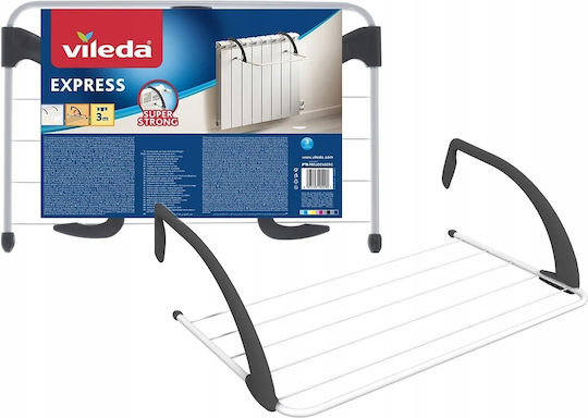 Vileda Express Folding Hanging Clothes Drying Rack for Balcony Stainless Steel