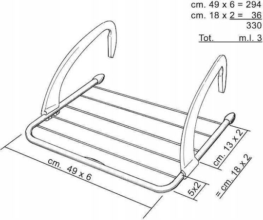 Vileda Express Folding Hanging Clothes Drying Rack for Balcony Stainless Steel