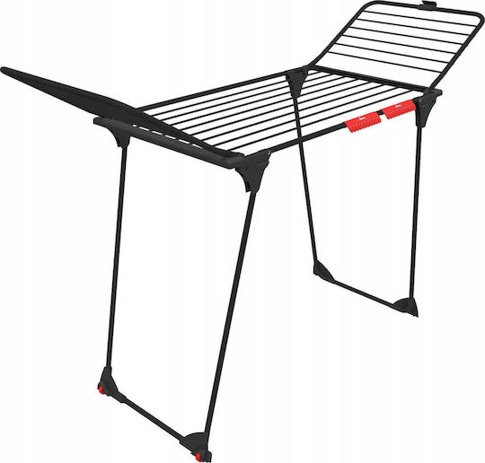 Vileda King Folding Floor Clothes Drying Rack with Wings Stainless Steel with Wheels