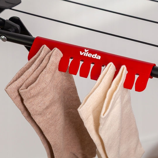 Vileda Universal Klappbarer Boden-Kleiderständer für den Balkon Rostfreier Stahl mit Aufhängelänge 18m