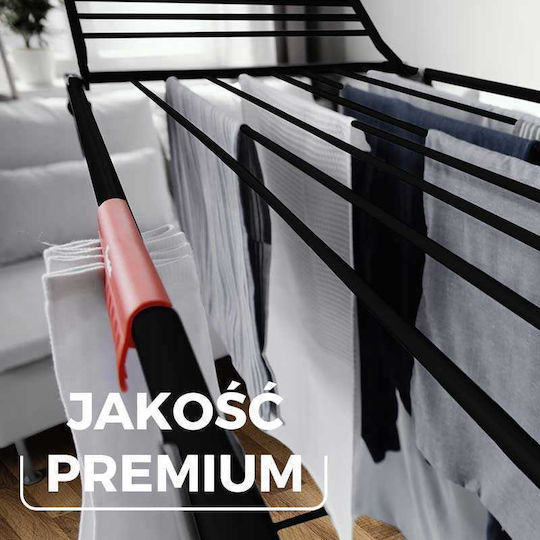 Vileda King Folding Floor Clothes Drying Rack with Wings Stainless Steel with Wheels