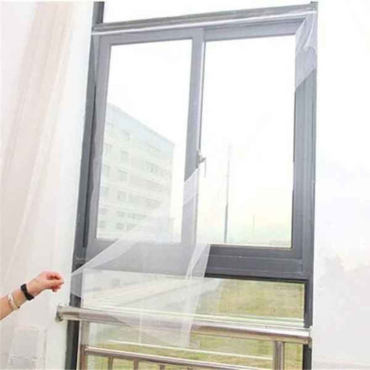 Moskitonetz Fenster mit Klebeband Dauerhaft aus Polyester Weiß 100x100cm