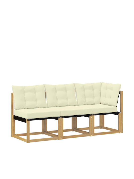 Drei-Sitzer Outdoor-Sofa Hölzernes mit Kissen