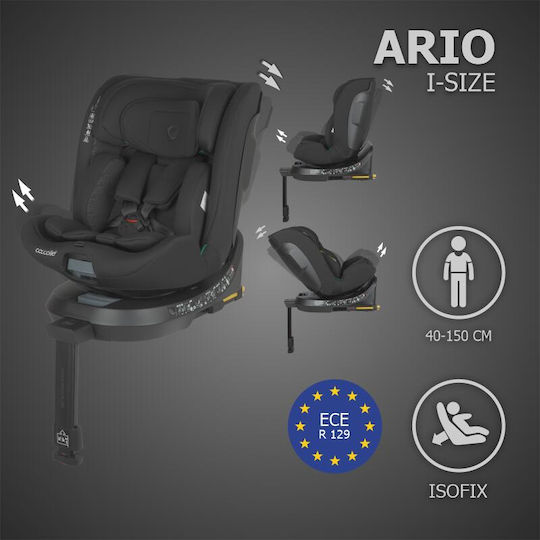 Coccolle Ario Καθισματάκι Αυτοκινήτου i-Size με Isofix Midnight Black