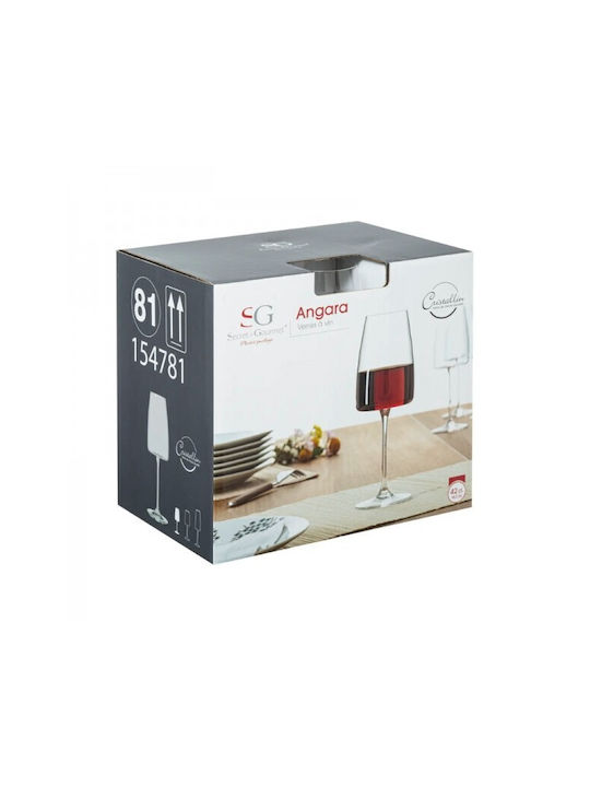 Secret de Gourmet Angara Set Pahare Pentru Vin Alb Din Sticlă Pahare Cu Picior 420ml 6 Bucăți