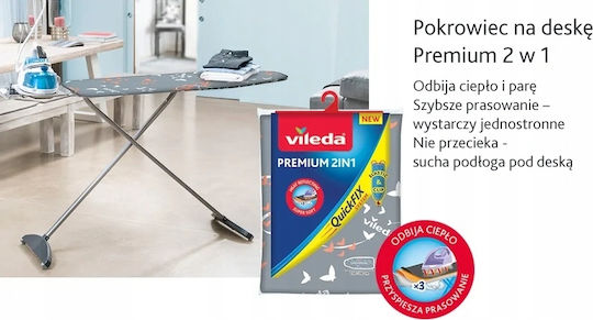 Vileda Premium 2in1 Husă pentru Masă de Călcat 130x30cm